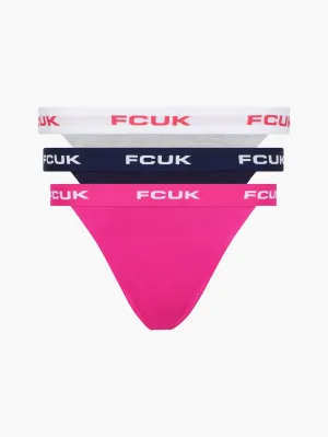 3 Pack FCUK Logo Tanga Briefs