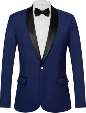 AIFARLD Blazer for Men Slim Fit Mens Blazer One Button Solid Color Jacket Blazer Suit for Business Casual