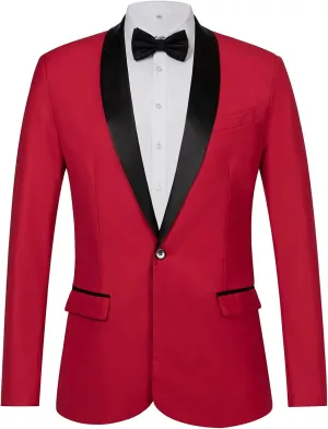 AIFARLD Blazer for Men Slim Fit Mens Blazer One Button Solid Color Jacket Blazer Suit for Business Casual