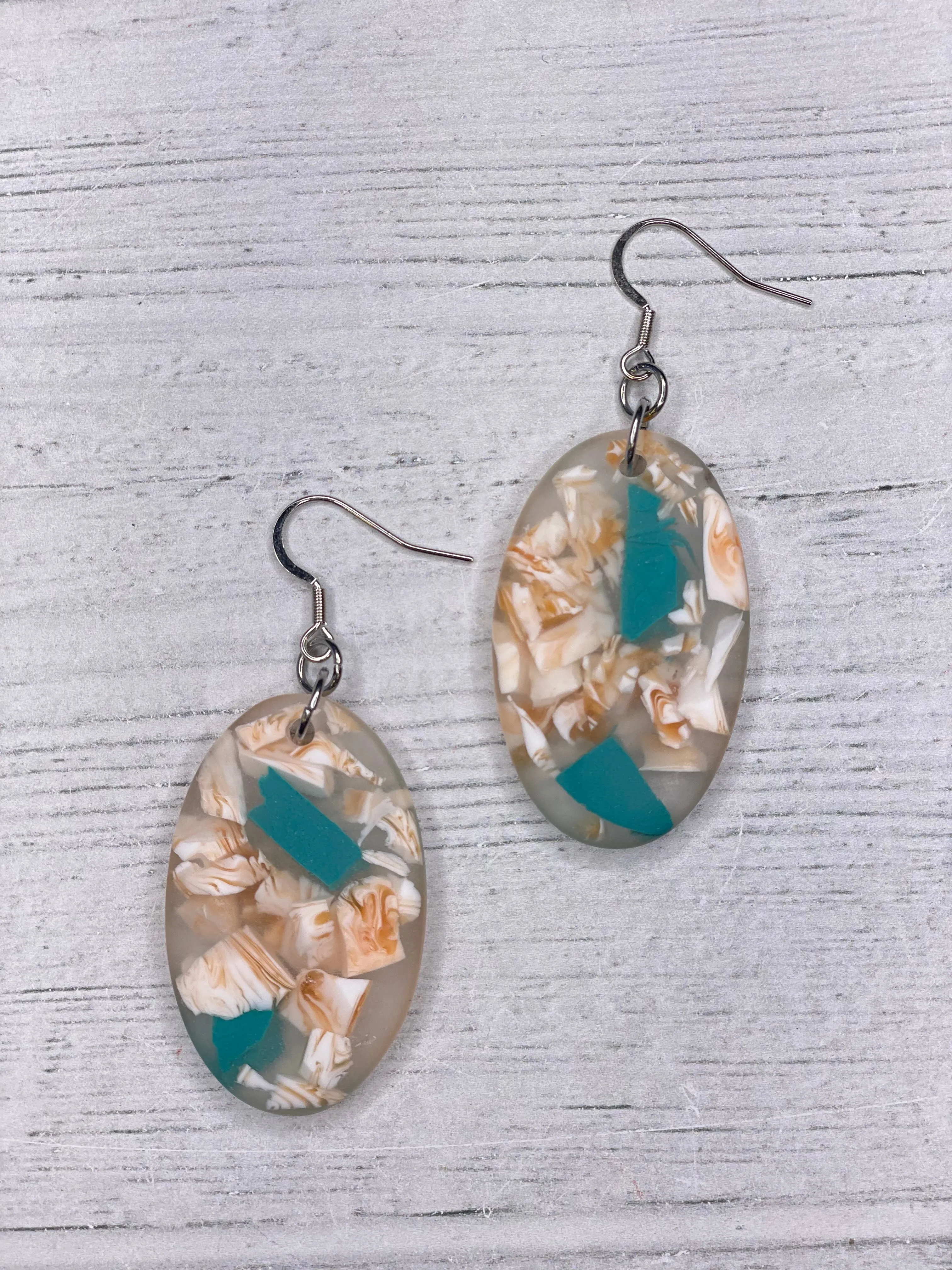 Alisha D Oval Dangle Resin Earrings