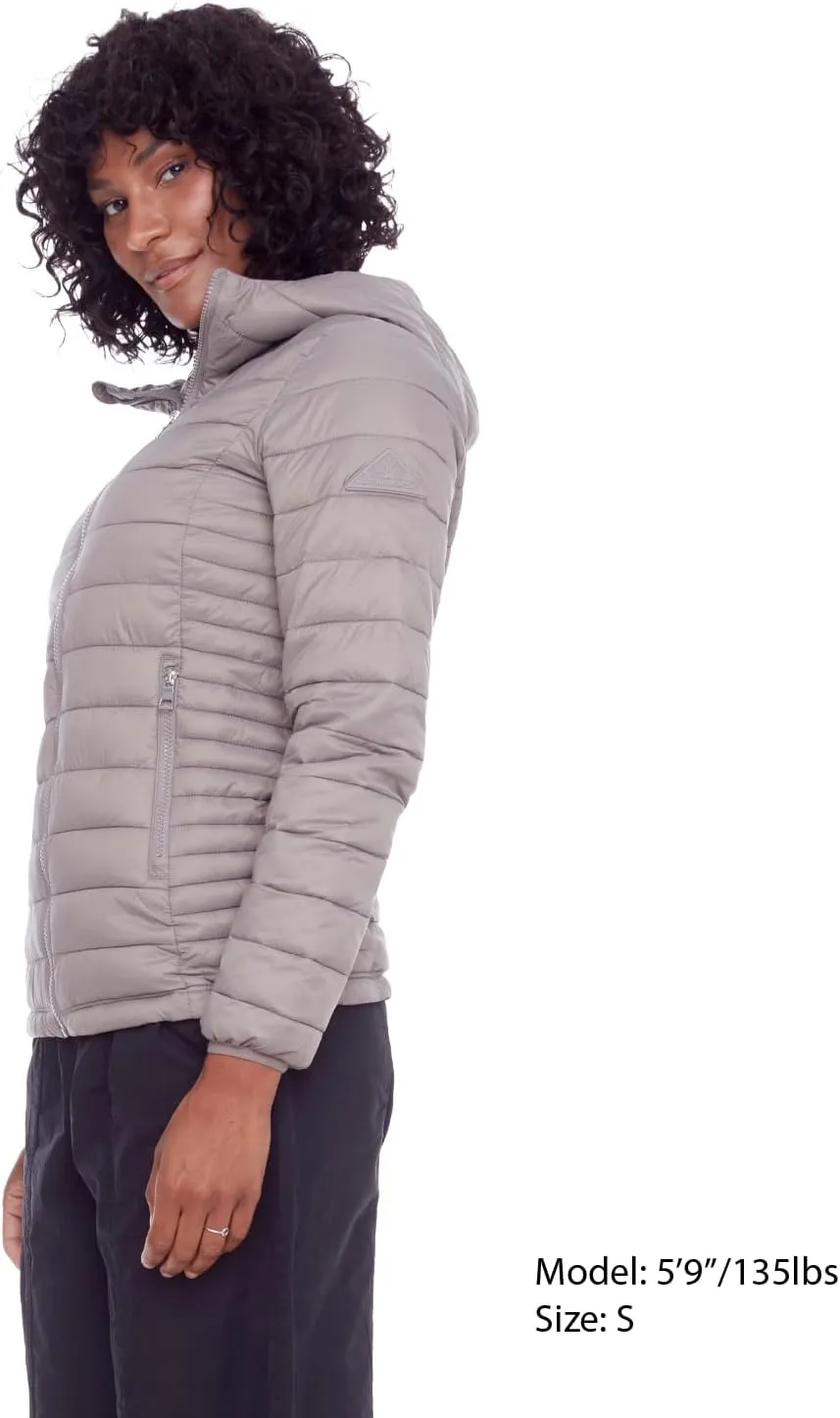 ALPINE NORTH Yoho Womens Vegan Down Packable Puffer-Lightweight, Weather-Resistant Jacket With Hood For Women with Carry Bag