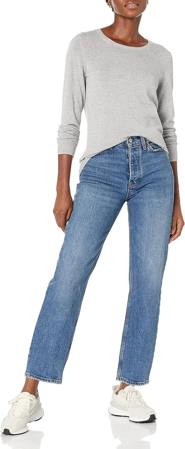 Amazon Essentials Women's Long-Sleeve Lightweight Crewneck Sweater (Available in Plus Size)