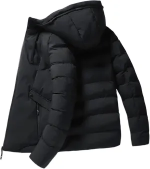 Aoleaky Warm Men Parkas Casual Hooded Coat Winter Thick Men's Sportswear Cotton Padded Jackets Zipper Solid Outwear