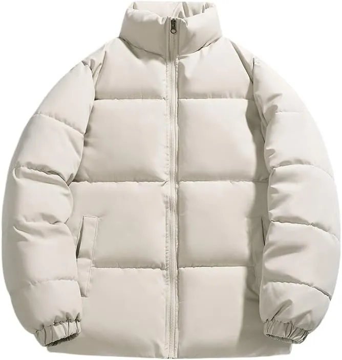 Autumn/Winter Men Warm Puffer Silk-like Cotton jackets Casual Men Padded Outwear Zipper Closure Long Sleeve Outdoor Coat