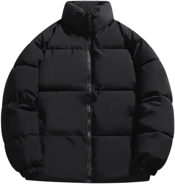 Autumn/Winter Men Warm Puffer Silk-like Cotton jackets Casual Men Padded Outwear Zipper Closure Long Sleeve Outdoor Coat