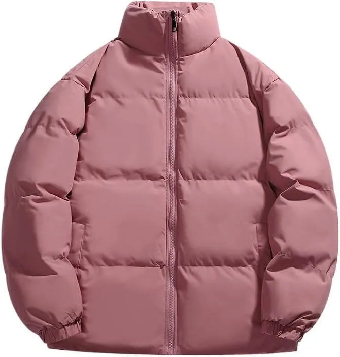 Autumn/Winter Men Warm Puffer Silk-like Cotton jackets Casual Men Padded Outwear Zipper Closure Long Sleeve Outdoor Coat