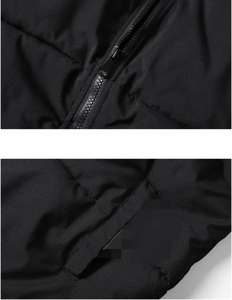 Autumn/Winter Men Warm Puffer Silk-like Cotton jackets Casual Men Padded Outwear Zipper Closure Long Sleeve Outdoor Coat