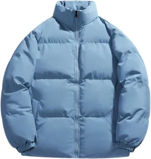 Autumn/Winter Men Warm Puffer Silk-like Cotton jackets Casual Men Padded Outwear Zipper Closure Long Sleeve Outdoor Coat