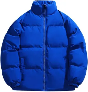 Autumn/Winter Men Warm Puffer Silk-like Cotton jackets Casual Men Padded Outwear Zipper Closure Long Sleeve Outdoor Coat