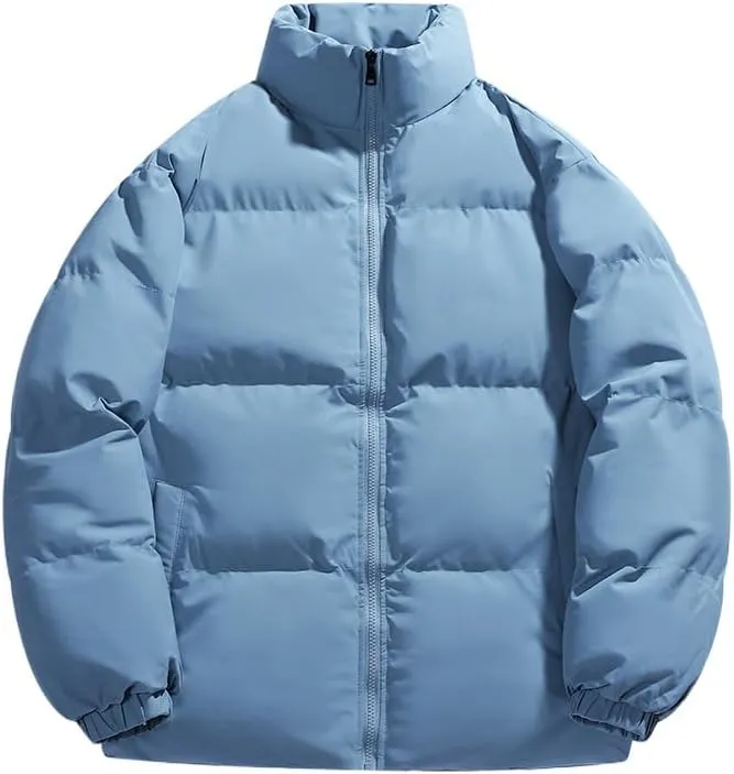 Autumn/Winter Men Warm Puffer Silk-like Cotton jackets Casual Men Padded Outwear Zipper Closure Long Sleeve Outdoor Coat