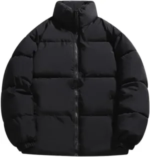 Autumn/Winter Men Warm Puffer Silk-like Cotton jackets Casual Men Padded Outwear Zipper Closure Long Sleeve Outdoor Coat