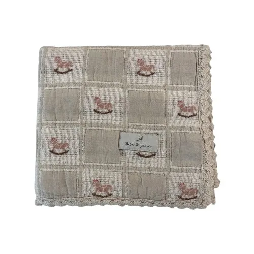 Baby Blanket | Patchwork | Sand Mauve Horse | Bebe Organic  | SS25