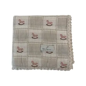 Baby Blanket | Patchwork | Sand Mauve Horse | Bebe Organic  | SS25