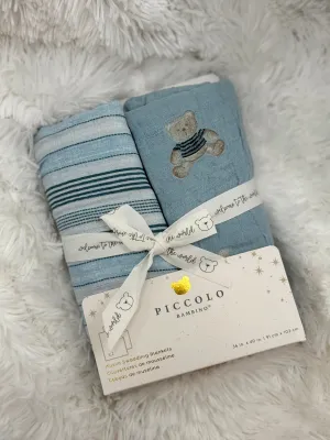 Baby Muslin Swaddle Blankets || Blue