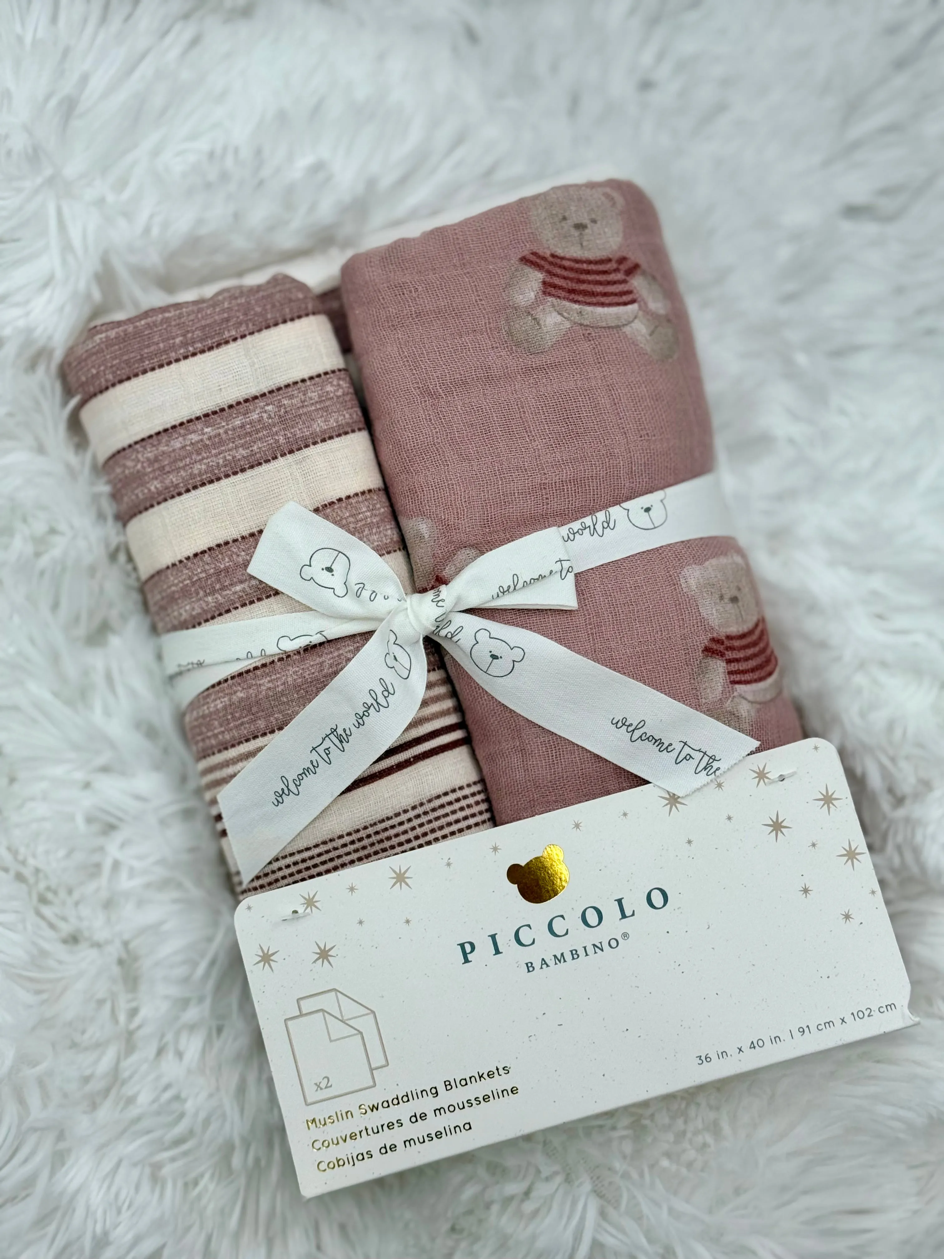 Baby Muslin Swaddle Blankets || Pink