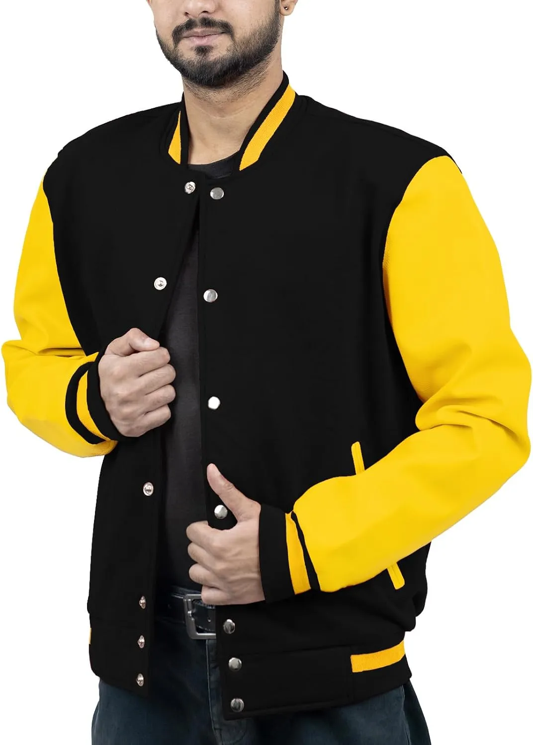 Baseball Wool Jacket Men | Letterman Jacket Men Faux Leather Sleeve | Varsity Jacket Men | Wool Bomber Jacket Men