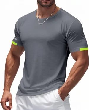 Beeswan Shirts for Men Short Sleeve Lightweight Athletic Running T Shirts Quick Dry Muscle Fit Moisture Wicking Tees