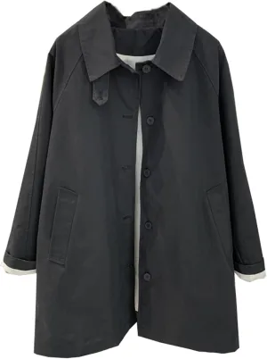 Betusline Women's Single Breasted Trench Coat Mid Long Classic Lapel Windbreaker Outerwear