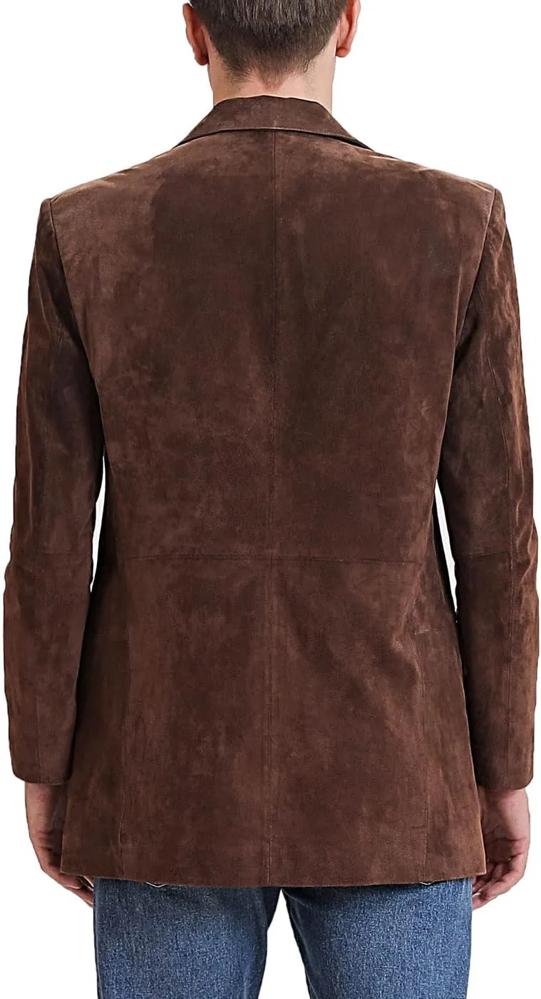 BGSD Men Liam 3-Button Leather Blazer Sport Coat Jacket (Also available in Big and Tall and Short)