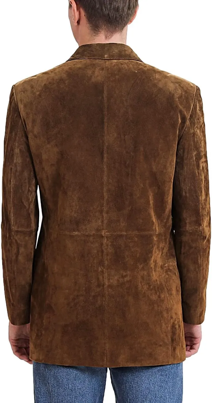 BGSD Men Liam 3-Button Leather Blazer Sport Coat Jacket (Also available in Big and Tall and Short)