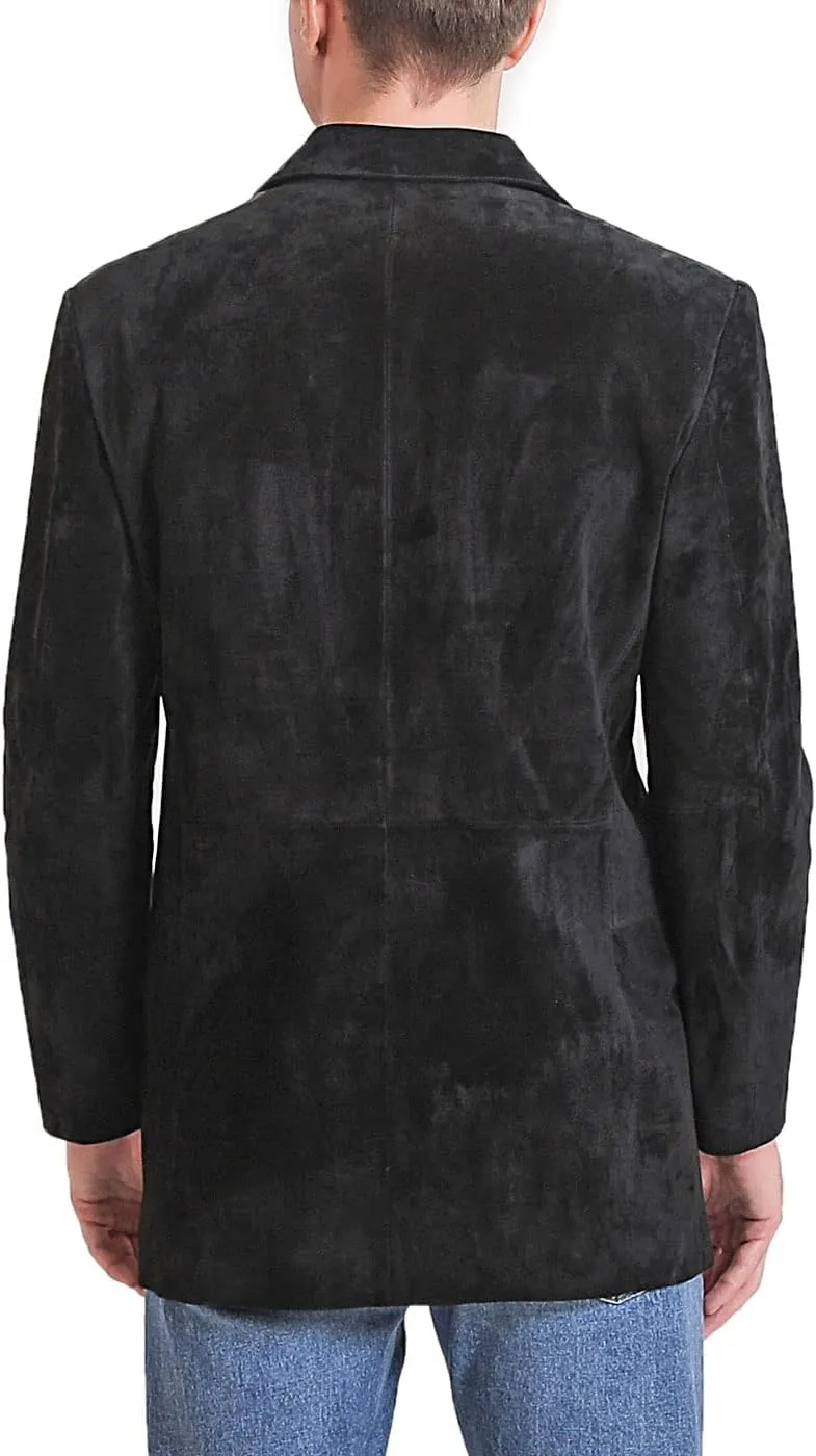 BGSD Men Liam 3-Button Leather Blazer Sport Coat Jacket (Also available in Big and Tall and Short)