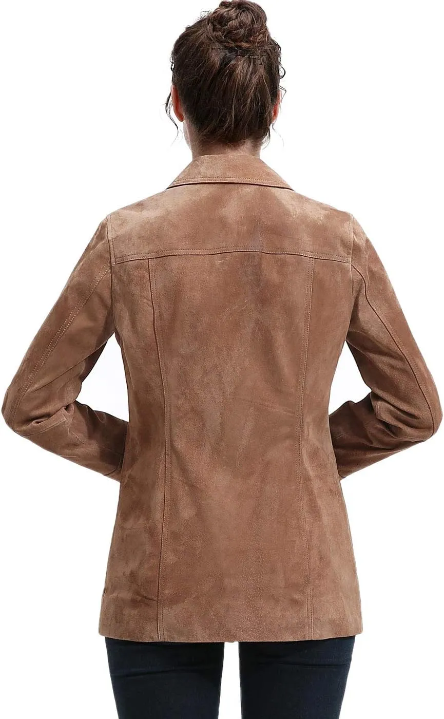 BGSD Women Tiana Suede Leather Coat (Also available in Plus Size & Petite)