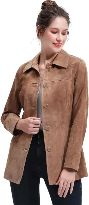 BGSD Women Tiana Suede Leather Coat (Also available in Plus Size & Petite)