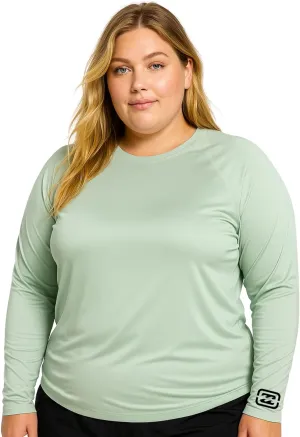 Billabong Plus Size Rash Guard for Women, UPF 50  Long & Short Sleeve Swim Shirt