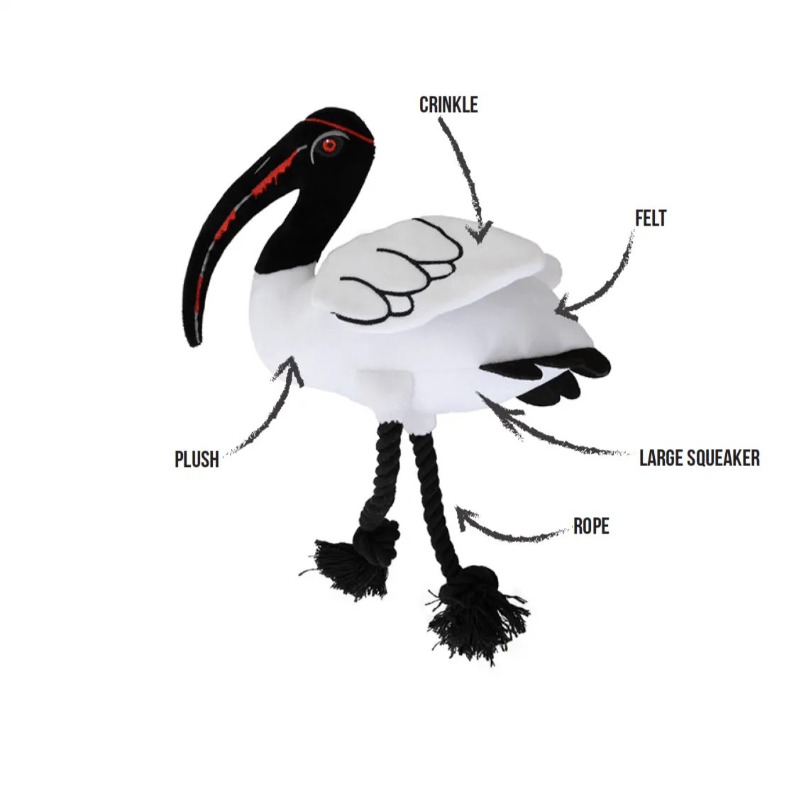 Binnie Bin Chicken Rope & Plush Toy with Squeaker
