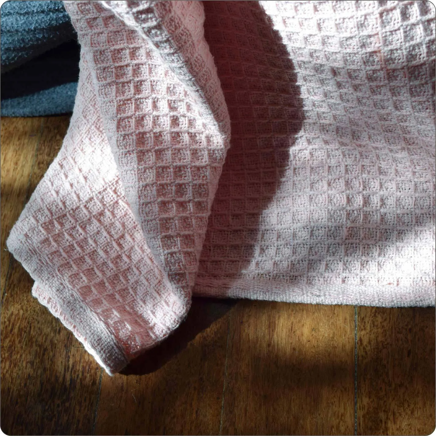 Blanket - Organic Waffle Byron Blush (210 x 210cm)