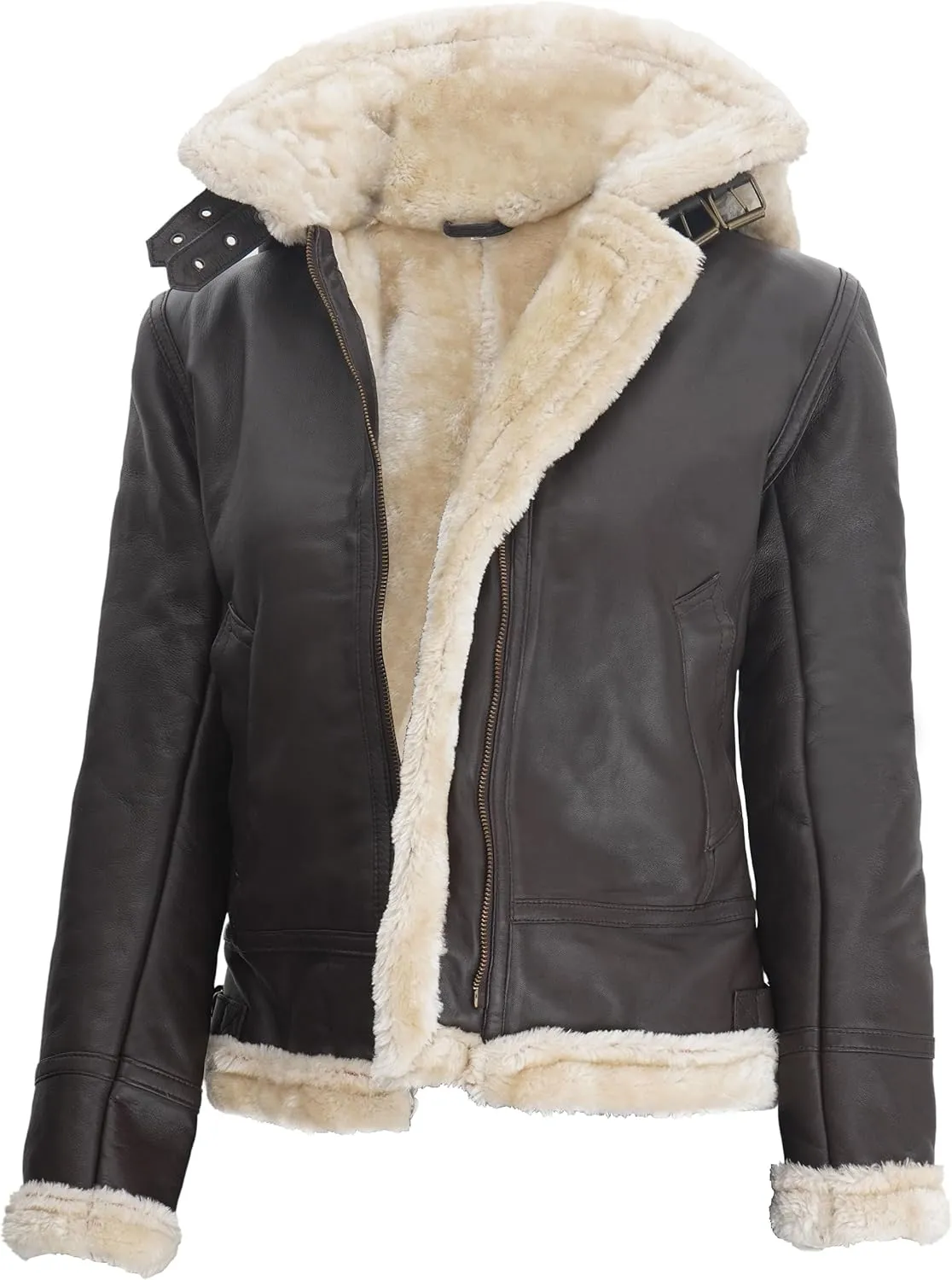 Blingsoul Womens Leather Jacket - Real Leather Winter Jackets for Women