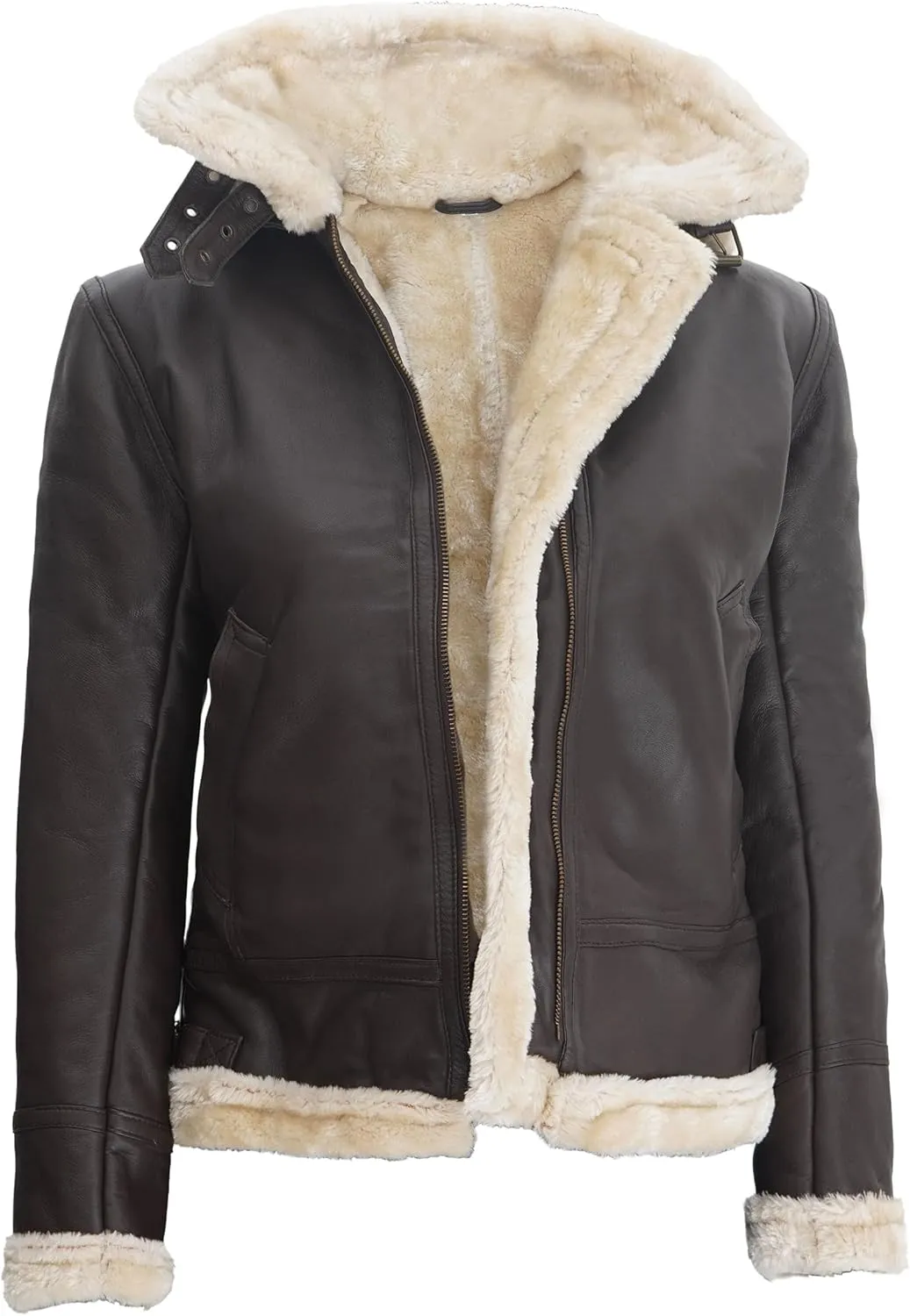 Blingsoul Womens Leather Jacket - Real Leather Winter Jackets for Women