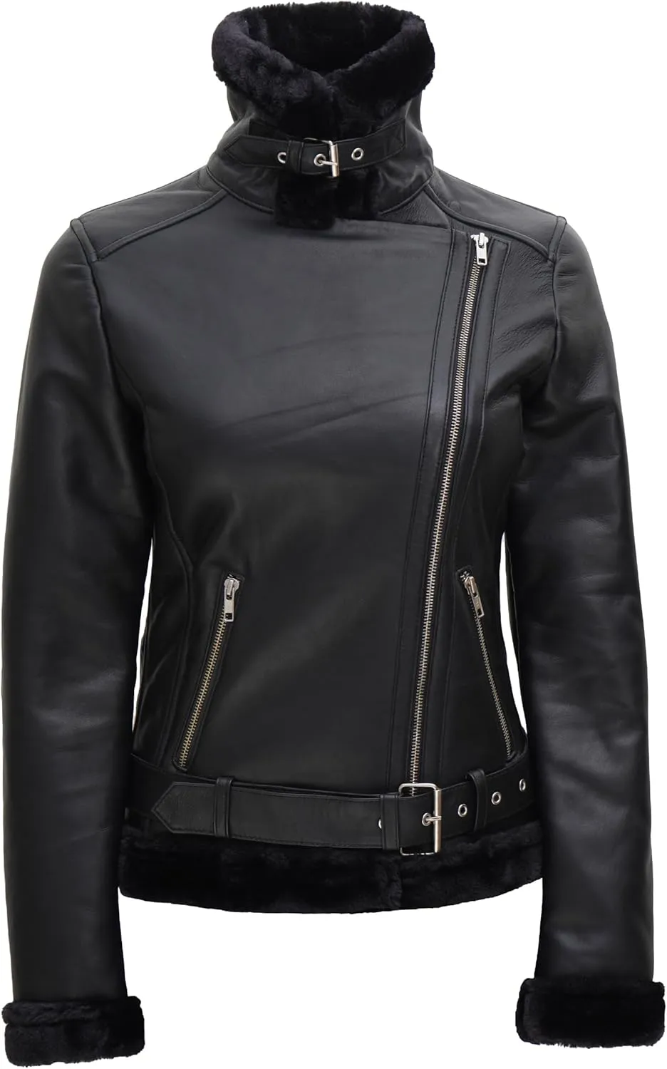 Blingsoul Womens Leather Jacket - Real Leather Winter Jackets for Women