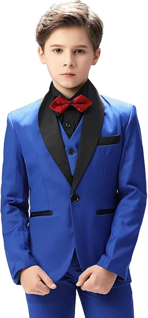 Boy Suits Tuxedo Slim Fit Suit for Boys Kids Toddler Dress Outfit with Coat, Pants, Vest Set No Tail