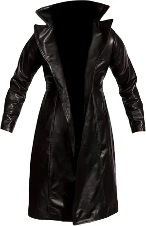 Brandon Lee The Crow Eric Draven Gothic Dracula Vampire Black Trench Leather Coat