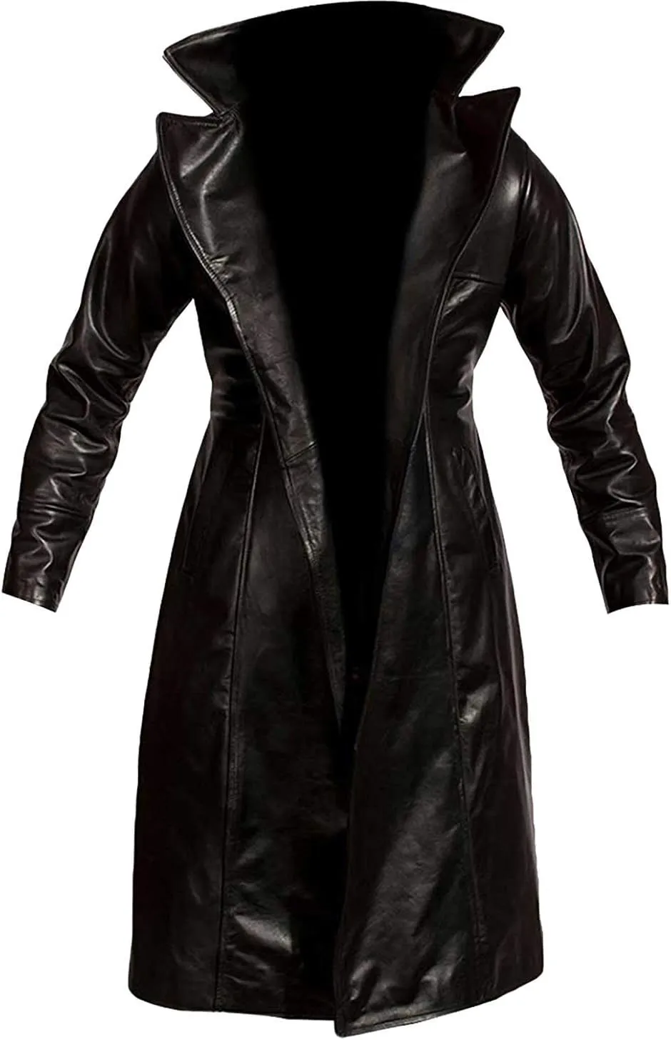 Brandon Lee The Crow Eric Draven Gothic Dracula Vampire Black Trench Leather Coat
