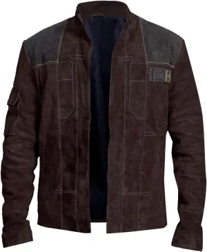 Brown Suede Leather Jacket for Men - Brown & Dark Brown Real Suede Leather Stylish Jacket for Mens