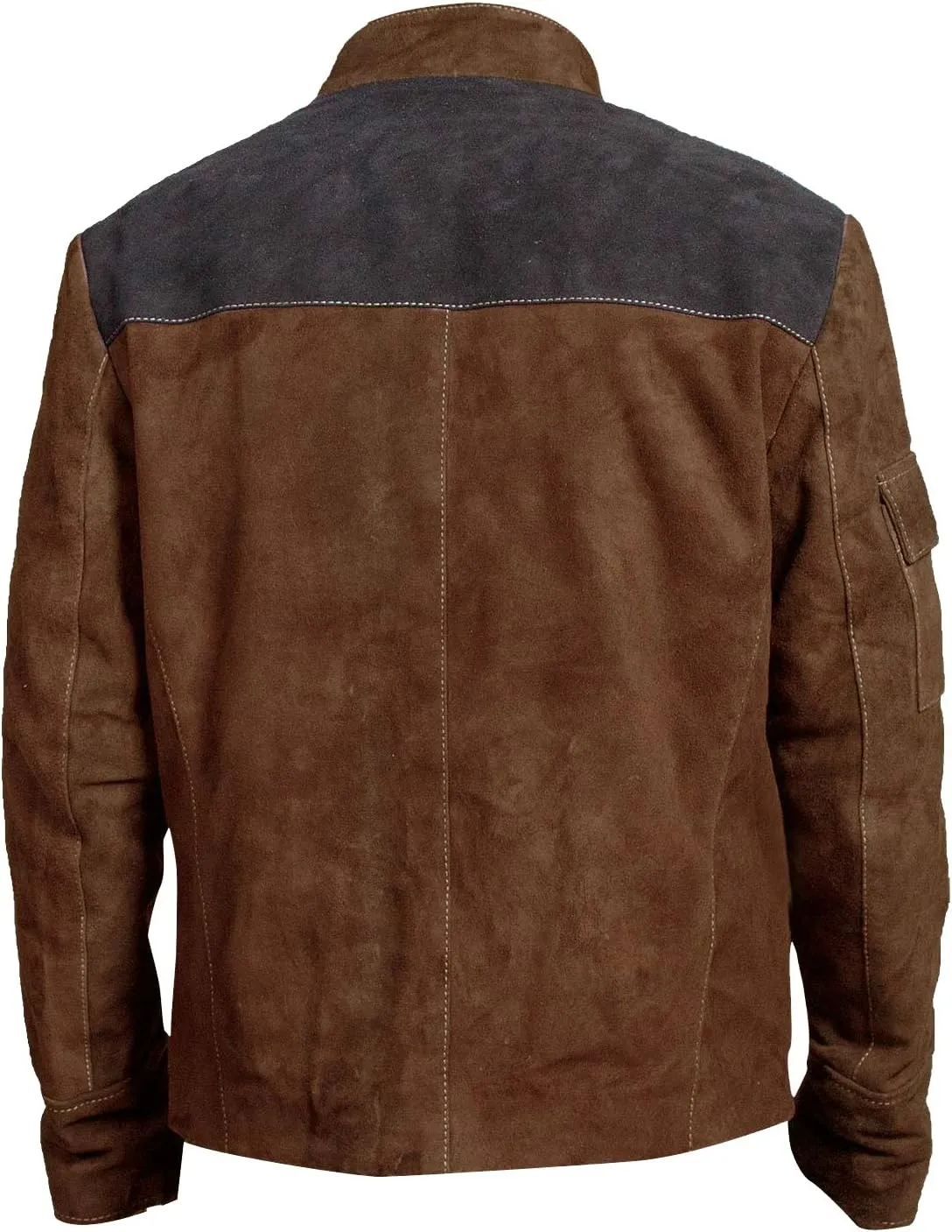 Brown Suede Leather Jacket for Men - Brown & Dark Brown Real Suede Leather Stylish Jacket for Mens