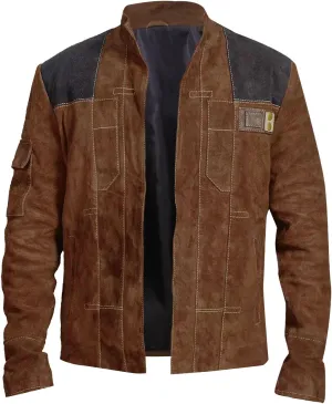 Brown Suede Leather Jacket for Men - Brown & Dark Brown Real Suede Leather Stylish Jacket for Mens