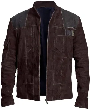 Brown Suede Leather Jacket for Men - Brown & Dark Brown Real Suede Leather Stylish Jacket for Mens