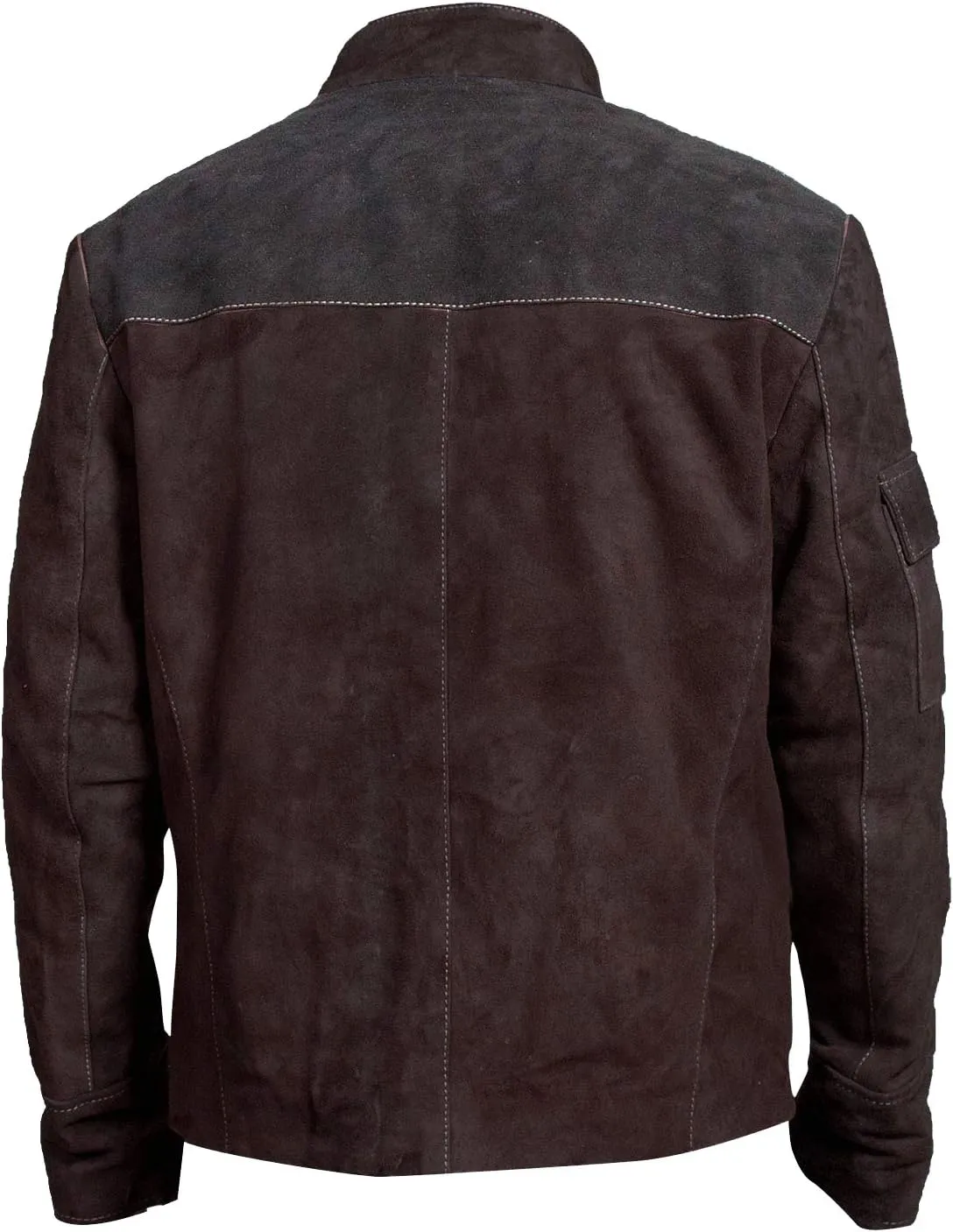 Brown Suede Leather Jacket for Men - Brown & Dark Brown Real Suede Leather Stylish Jacket for Mens