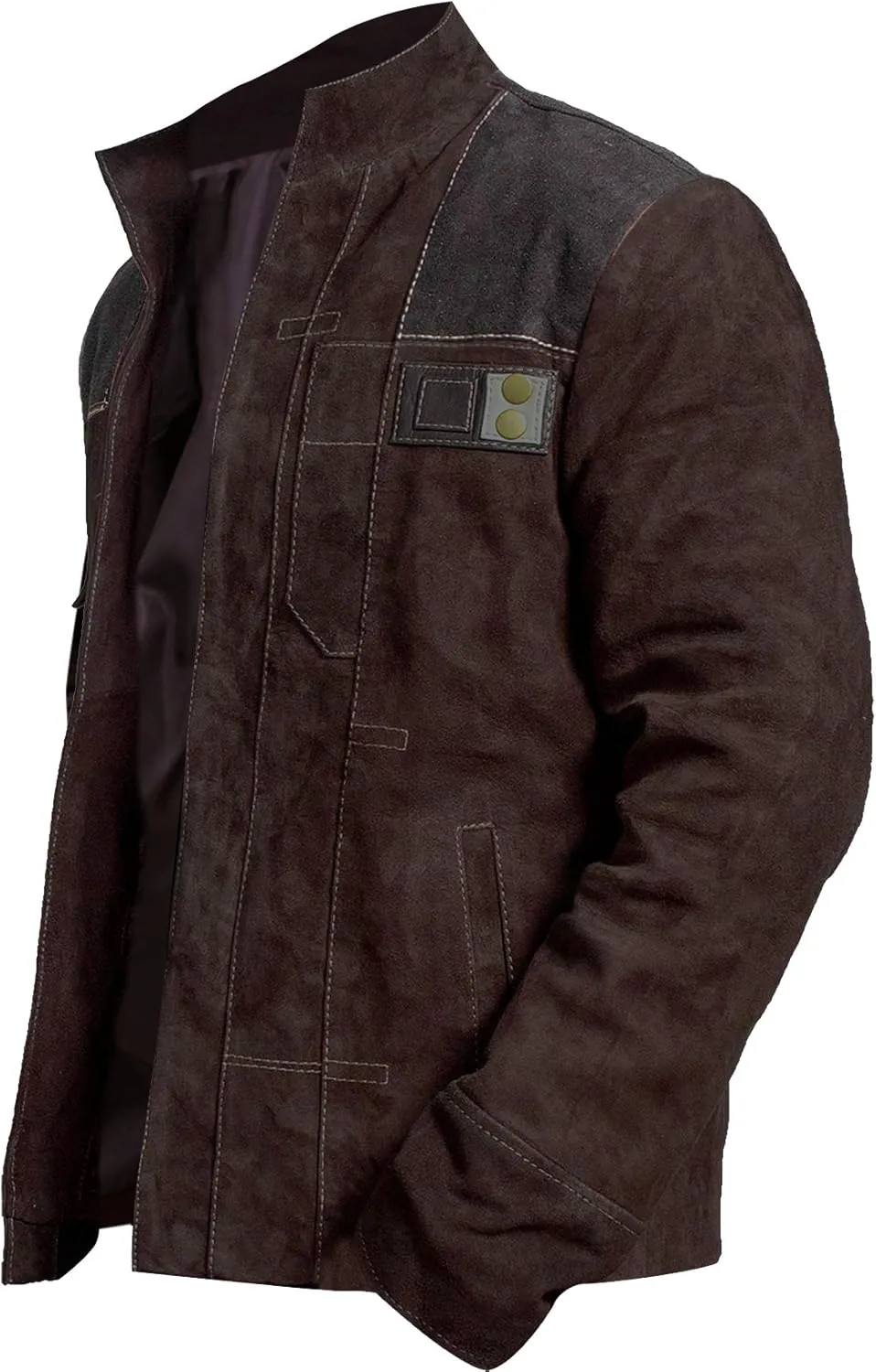 Brown Suede Leather Jacket for Men - Brown & Dark Brown Real Suede Leather Stylish Jacket for Mens