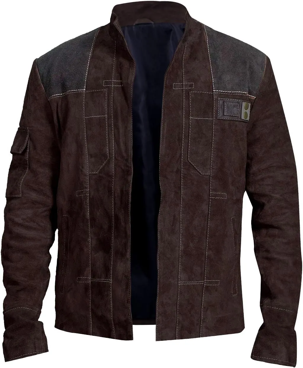 Brown Suede Leather Jacket for Men - Brown & Dark Brown Real Suede Leather Stylish Jacket for Mens