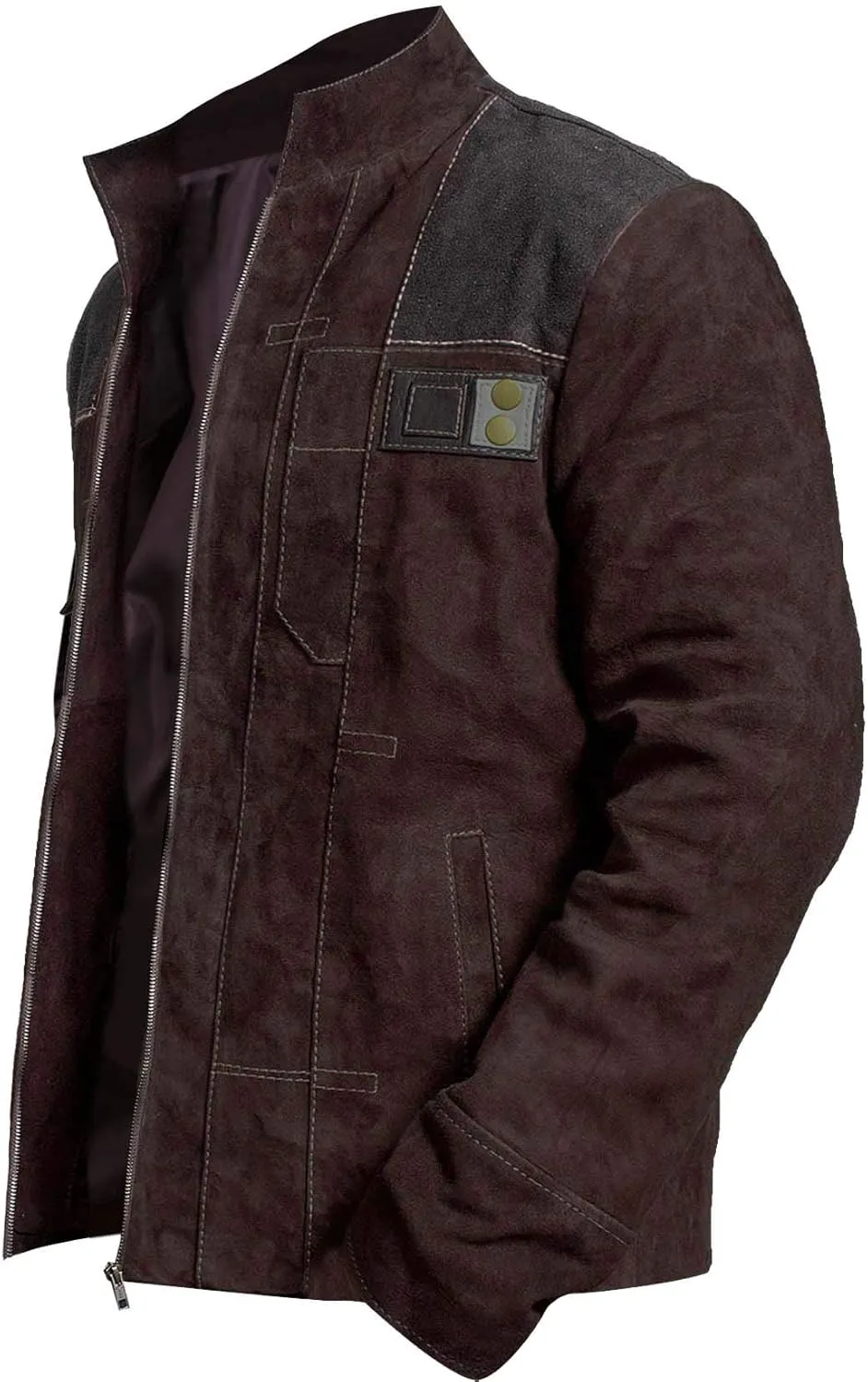 Brown Suede Leather Jacket for Men - Brown & Dark Brown Real Suede Leather Stylish Jacket for Mens