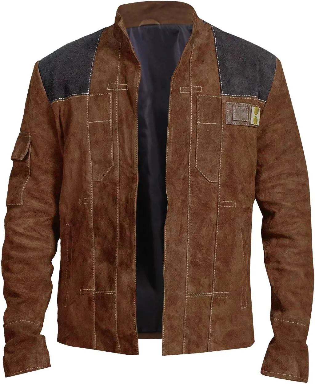 Brown Suede Leather Jacket for Men - Brown & Dark Brown Real Suede Leather Stylish Jacket for Mens