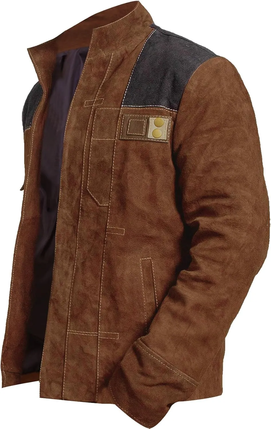 Brown Suede Leather Jacket for Men - Brown & Dark Brown Real Suede Leather Stylish Jacket for Mens