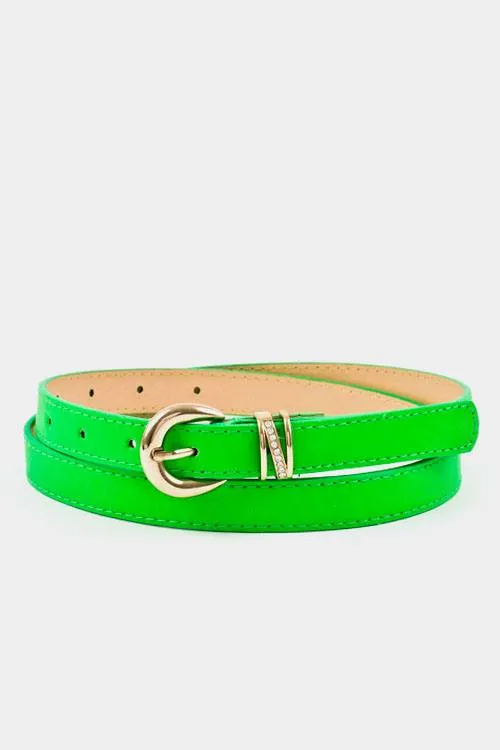 Buckle accent stitch belt