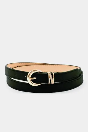 Buckle accent stitch belt