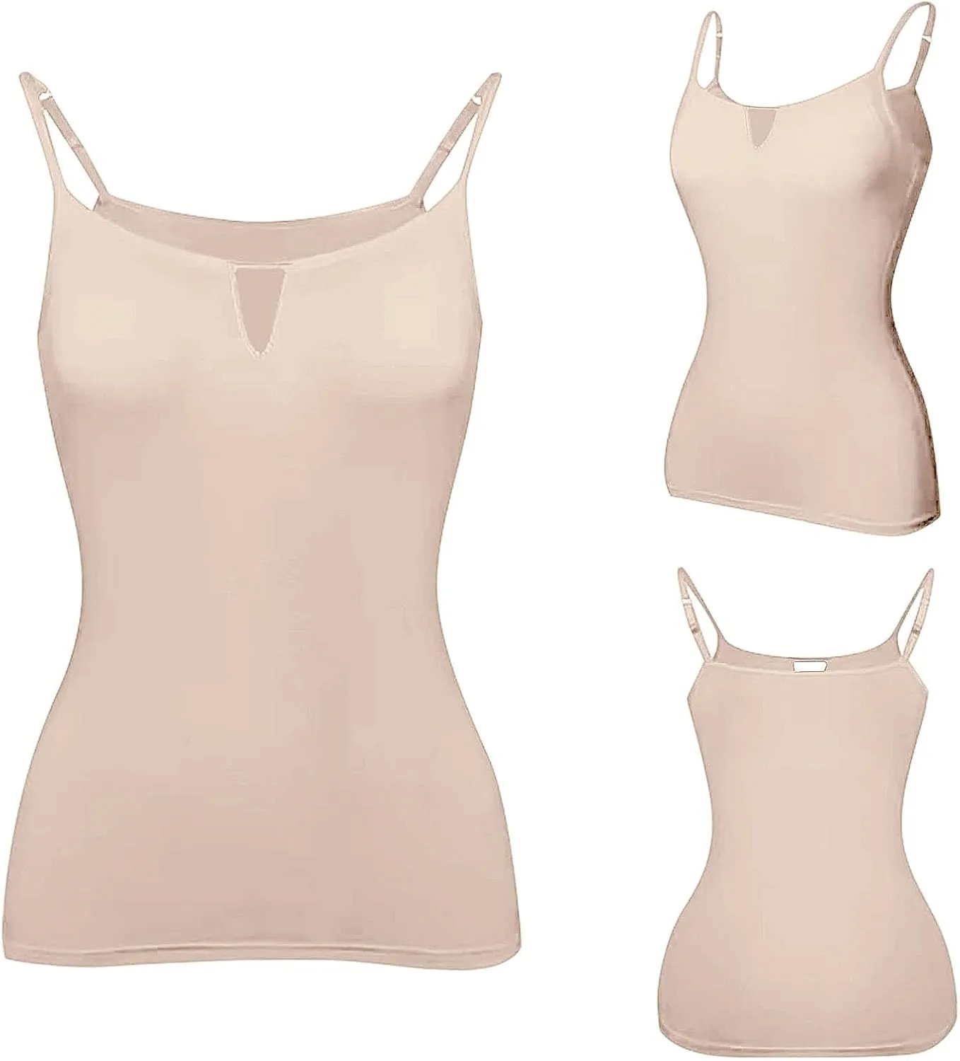 Built in Bra Tank Tops for Women Adjustable Spaghetti Strap Yoga Basic Shirts Padded Camisole Lounge Undershirts
