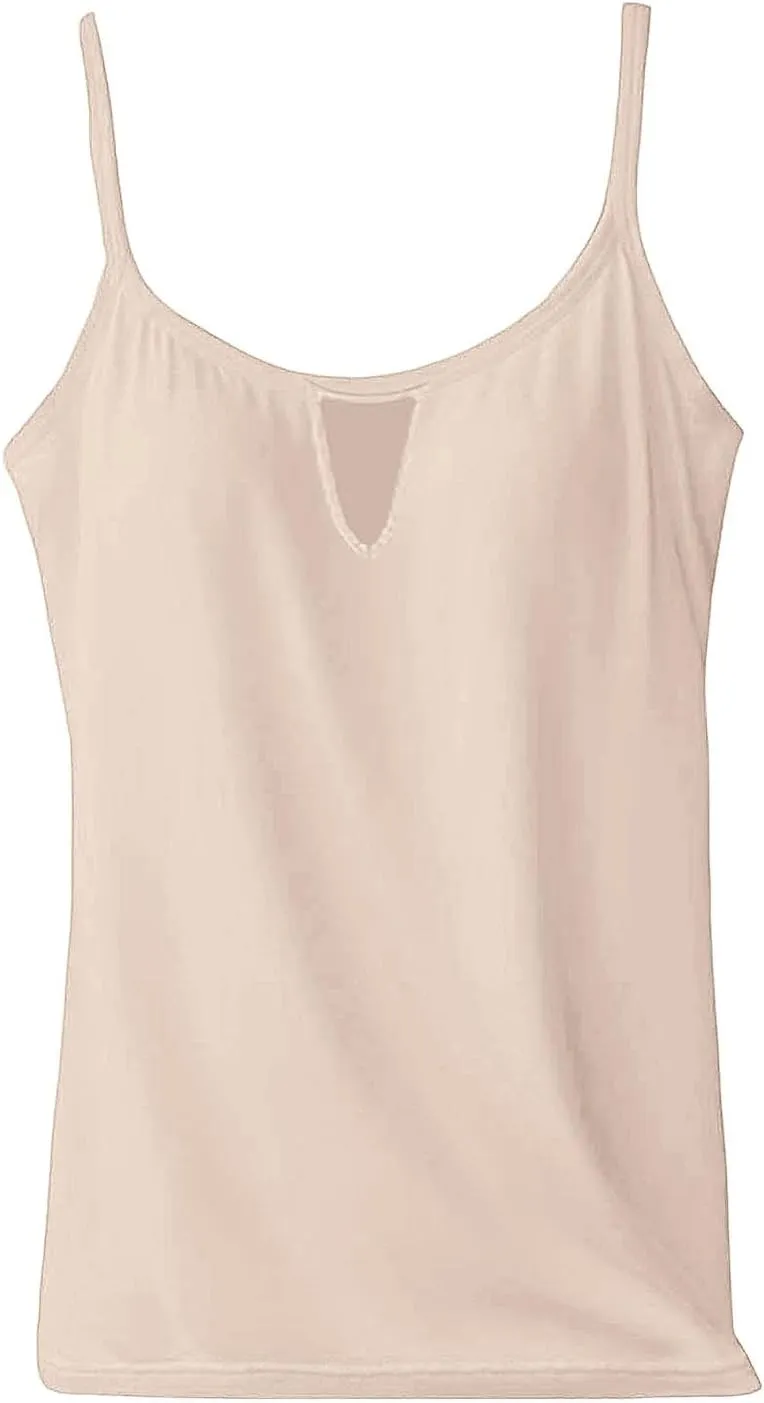 Built in Bra Tank Tops for Women Adjustable Spaghetti Strap Yoga Basic Shirts Padded Camisole Lounge Undershirts